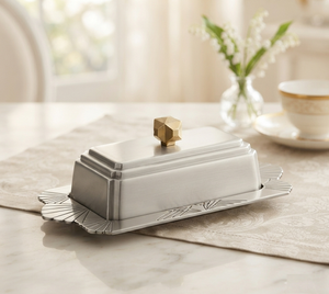 Beurrier rectangulaire en acier inoxydable avec couvercle, vaisselle moderne pour la cuisine et les fêtes, hermétique et compatible lave-vaisselle - Product Image 1