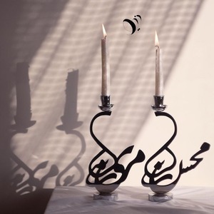Porte-bougie double en métal pour la décoration intérieure islamique, la décoration du Ramadan et de l'Aïd, et les accessoires contemporains pour la maison - Product Image 3