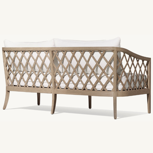 Canapé en teck avec sièges moelleux en mousse durable, adapté à une utilisation extérieure au bord de la piscine ou dans le jardin, résistant. - Product Image 4