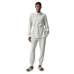 Sudadera de Felpa para Mujer, Talla Grande, de Invierno, Casual, de Color Sólido, con Cintura Ajustada, Manga Larga, Bordada, 100% Algodón Lavado - Product Image 3