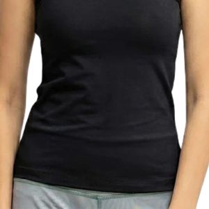 Camiseta sin mangas con tirantes finos para mujer, cuello redondo, color liso, básica, informal, de verano - Product Image 3