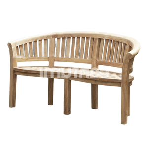 Sofá de Jardín Curvo de Teca para 3 Personas, Muebles de Patio de Madera Rústicos Resistentes a la Intemperie - Product Image 2