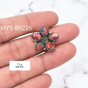 Anillos de Plata de Ley 925 con Turquesa Rosa Ostra, Joyería al por Mayor para Bodas de Mujer - Product Image 1