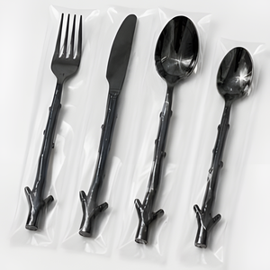 Juego de Cubiertos de Acero Inoxidable con Acabado Negro para Uso en el Hogar, Restaurantes y Hoteles, al por Mayor - Product Image 4
