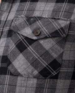 Camisa Casual a Cuadros Negra y Gris Personalizada para Hombre, Corte Ajustado, Manga Larga, con Botones, de Algodón, Estilo Urbano, Calidad Premium - Product Image 6