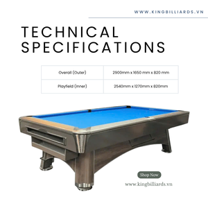 Luxury Tournament Standard American Pool Table Steel Solid Plywood Leather Pockets Ball Return System <b>Slate</b> King 9025 - Product Image 6