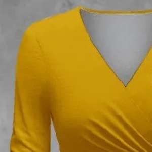 Vestido Midi Personalizado para Mujer, Cuello en V, Manga Larga, Dorado, Elegante, Ajustado, Informal, para Fiesta, Noche, Moda, Ropa Formal Moderna para Damas - Product Image 2