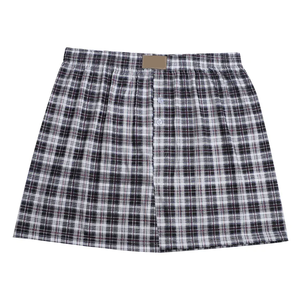 Calzoncillos Boxer para Hombre con Patrón de Cuadros Blancos y Negros, Algodón Puro, Casual, Cómodo, Cintura Flexible, Calidad Superior - Product Image 1