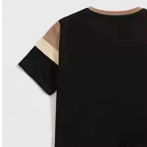 Conjunto de Camiseta de Manga Corta con Bloques de Color para Hombre y Pantalones Cortos, Cuello Redondo, Cintura Elástica, Ropa Casual Transpirable - Product Image 3