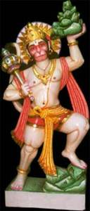 รูปปั้นพระฮันูมาณ์หลากสีสัน ยืนอยู่ ท่าทางงดงาม งานแฮนด์เมดล่าสุด ถือกระบองสีขาว สำหรับตกแต่งบ้าน - Product Image 5