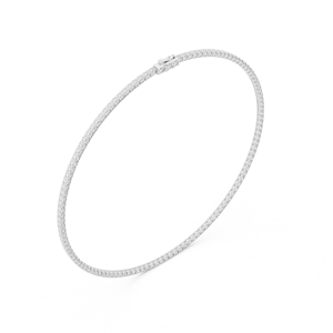 CLASSIC 18KT WHITE GOLD RHODIUM PLATED Tennis Chain Necklace Adorned Lab Grown Cut Diamonds Certified Party Wear Weddings - Product Image 3
