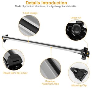 Barra Transversal Universal de Aluminio para Techo de 47.24 Pulgadas, Portaequipajes con Capacidad de 165 Libras, Compatible con la Mayoría de Vehículos y Camionetas - Product Image 3