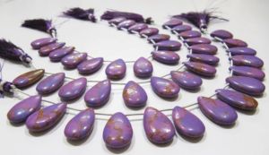 Perles en cuivre violet turquoise, forme poire, lisses, taille 12x20mm, brin de 8 pouces de long, vendu par brin - Product Image 4