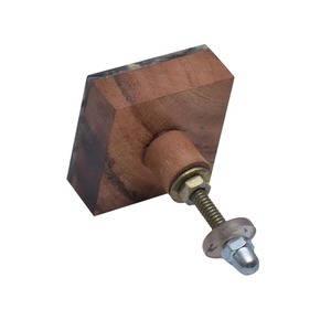 Pomo de Puerta de Gabinete Cuadrado Moderno de Resina y Madera Maciza, Herraje de Latón, Artesanía Natural Hecha a Mano, Tirador Decorativo para Cajón, Mueble Duradero - Product Image 6