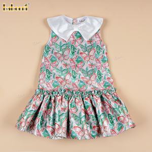 DR4528 – Robe pour filles en taffetas floral coupe trapèze – Imprimé multicolore - Product Image 1