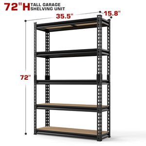 Scaffalatura Metallica Resistente da 60/72 Pollici - Scaffale a 5 Ripiani per Garage - Uso in Magazzino e Cucina - Product Image 4