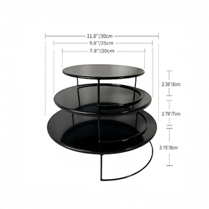 Ensemble de 3 supports à gâteau en métal en forme de demi-cercle, présentoir pour table de desserts, parfait pour les baby showers, les mariages, les anniversaires - Product Image 2