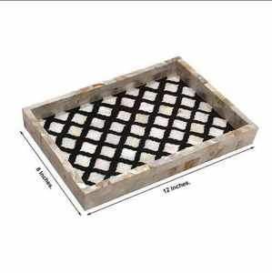 Bandeja de lujo con incrustaciones de hueso para servir desayuno, comida, fruta, café, té, de forma cuadrada, al precio más bajo, utensilios de cocina decorativos para hoteles y uso doméstico. - Product Image 5