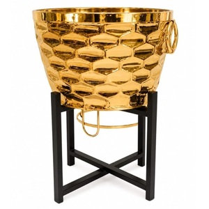 High Quality Stainless Steel Square Smart Waste <b>Bin</b> For Placing Plates At The Party With <b>Gold</b> Finished Stainless Steel Dustbin - Product Image 5