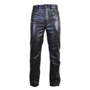 Pantalones de Cuero Negros Ajustados Personalizados para Hombre, Cintura Alta, Estilo Casual Ligero, Teñido Liso Sin Método de Tejido - Product Image 5