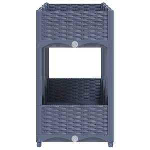 Jardinières et pots à fleurs surélevés spacieux et grands en polypropylène bleu gris - Product Image 4