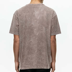 Camiseta de Algodón 100% de Alta Calidad con Logotipo Personalizado, Lavado Ácido, Corte Regular, Ropa Urbana para Hombre en Venta - Product Image 4