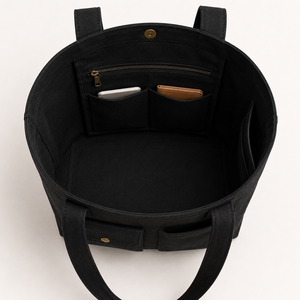 Bolsa de Lona de Color Sólido, Estilo Minimalista, Abertura Abierta, para Playa, Viajes, Compras, Uso Diario, Todas las Temporadas, Negra - Product Image 5