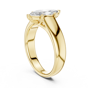 Anillo de Diamante Solitario con Corte Marquesa en Oro Amarillo de 18K |   Anillo de Compromiso de Lujo para Mujer - Product Image 5