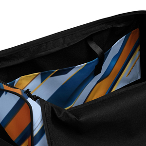 Sport <b>Duffel</b> <b>Bag</b> with Blue and Orange Geometric Pattern Large Capacity Zipper Closure Travel Gym <b>Bag</b> - Product Image 5