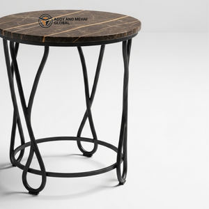 Luxury <b>Round</b> White Marble <b>Stool</b> with Gold Stainless Steel Base Modern Decorative Side Table for Hotel & Home Decor - Product Image 4