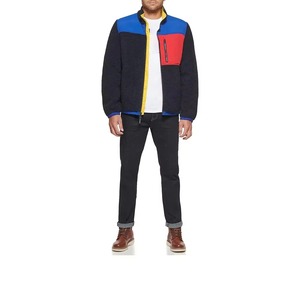 Nouvelle veste en polaire sherpa à design personnalisé, couleur unie, fermeture éclair, manches longues, veste sherpa pour homme en vente en gros - Product Image 5