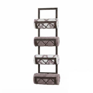 Wholesale Vintage Bathroom Accessories <b>Gold</b> <b>Wall</b> Mounted Towel Rack Ornate Victorian Style 3-Tier Vertical Bathroom Towel Holder - Product Image 4