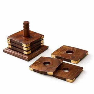 Théière artisanale en bois de Sheesham avec incrustation en laiton - Vente en gros de bois de rose indien - Product Image 6