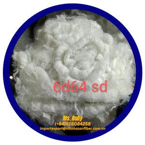 วัสดุใยพลาสติก PET รีไซเคิลเกรด A คุณภาพพรีเมียม 6D SD สีขาว ชนิด PSF แห้งแข็ง 100% สำหรับทำพรมและเฟอร์นิเจอร์ - Product Image 4