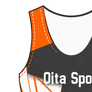 Maillot de compétition sans manches pour homme Orange et Charbon, uniforme de performance pour la course, personnalisable, vente en gros, pour équipes sportives - Product Image 4