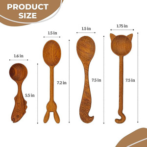 Cucharas de Madera Premium para Cocinar 2025, Utensilios Hechos a Mano de Madera de Acacia y Mango, Venta al por Mayor de 99 Gold Data - Product Image 3