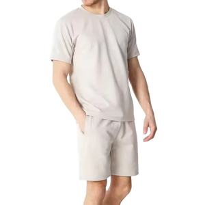 Ensemble short unisexe décontracté coupe ajustée personnalisé Ensemble short 2 pièces en tricot à imprimé floral et épaules tombantes pour l'été - Product Image 1