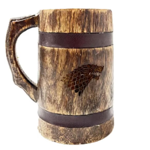 Handmade German Bierkrug Acacia Wood <b>Beer</b> <b>Mug</b>-20oz American Style Modern Luxury Hinged Lid Reusable Portable Business Gifts - Product Image 1