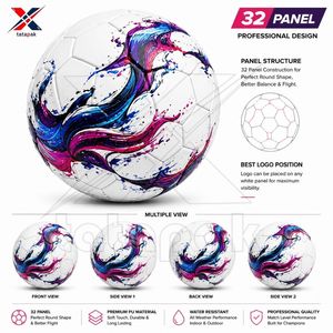 Ballon de football personnalisé de haute qualité, taille 5 professionnelle, en PU, PVC, TPU thermocollé, léger, pour entraînement en intérieur et en extérieur - Product Image 5