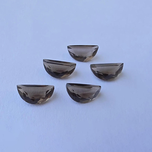 Quartz fumé facetté de qualité AAA+, forme demi-lune, pierre précieuse naturelle calibrée pour la fabrication de bijoux - Product Image 6