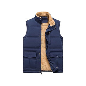 Gilet matelassé à capuche pour homme avec fermeture éclair et poches, vêtement d'extérieur décontracté d'hiver, vert, rembourrage en polyester, coupe-vent - Product Image 2