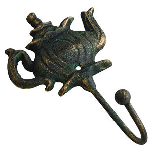 ตะขอแขวนผ้าเหล็กหล่อคุณภาพวินเทจ พร้อมเคลือบทองเหลืองโบราณ ดีไซน์วินเทจสำหรับตกแต่งผนังบ้าน - Product Image 5