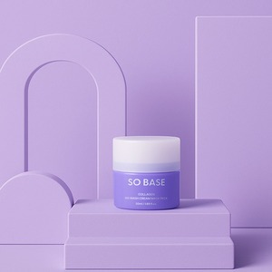 [ECOSMEC] SO BASE Masque Crème au Collagène Sans Rinçage, Contenant Broyeur, Soin Apaisant Jour & Nuit pour le Visage - Product Image 1