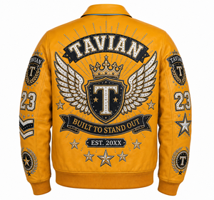 Blouson Bomber Homme en Cuir Véritable Personnalisé OEM ODM avec Logo Brodé sur le Devant, Style Vintage, Vente en Gros Hiver - Product Image 2