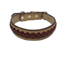 Collar de Perro de Cuero NDM Acolchado de Lujo, Talla Grande, Diseño Sólido, Duradero, Cómodo, Cierre de Gancho y Bucle, Personalizable, Estilo Indio - Product Image 1