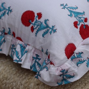 Housse de coussin carrée à volants floraux, style bohème imprimé, décoration d'intérieur, taie d'oreiller en coton avec fermeture enveloppe - Product Image 3