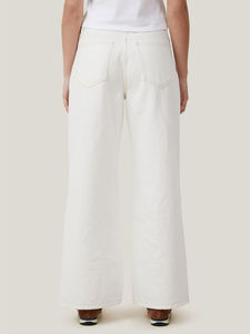 Jeans Anchos de Algodón Blanco 2025 para Mujer, de la Mejor Calidad, Transpirables, con Diseño de Logotipo Personalizado, Servicio OEM - Product Image 4