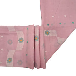 Tissu en coton tissé rose clair très demandé, respirant, léger, brodé, pour la confection de robes pour femmes et filles - Product Image 1