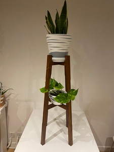 Luxury Handmade Two Tier Wood Plant Stand Elegant Flower <b>Pot</b> Shelf for Modern Home Interior Decor - Product Image 1