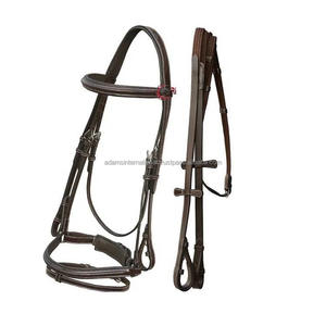 Bride d'équitation de qualité supérieure avec rênes en caoutchouc et design carré fantaisie en cuir verni brillant et surélevé, vente en gros - Product Image 3